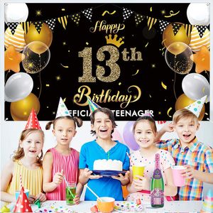 Novelty Games 13th Happy Birthday Banner Backdrop Pography Backgrounds Supplies Indoor Outdoor Po Booth Party Decoration for Children 230625