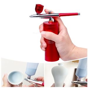 Craft Tools Ceramic Glazing Portable Spray Gun Set Air Pump Paint Stainless Steel Watering Can Glaze Blowing Tool 230625