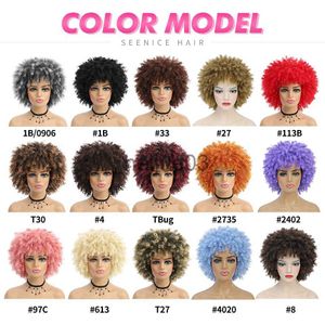 Sentetik peruklar kubbe kameraları Patlamalarla Kısa Kıvırcık Peruk Afro Kinky Siyah Kadınlar İçin Siyah Kadınlar Ombre Doğal Isı Dayanıklı Saç Sarışın Cosplay Perukları X0626