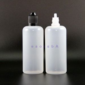 100 ml partia 100 szt. LDPE PE Plastikowe butelki z kropla z dzieckiem bezpieczne czapki