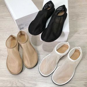 The Row 2024 Summer New Best-quality Style Breathable Comfortable Gauze Fairy Shoes Fashion Design Flat Shoes Roman Sandals