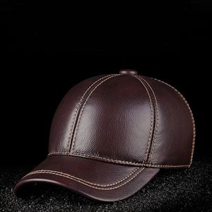 Novos bonés de beisebol de couro genuíno masculino ao ar livre hóquei golfe pesca gorras preto/marrom chapéu de caminhoneiro para homem couro ajustável