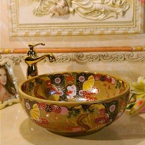 Antique european style art ceramic porcelain wash basin sink for bathroomhigh quatity Krpso