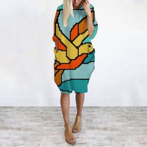 Lässige Kleider Langarm Tunika 2023 Damen Sommerkleid Outfits Baggy Midi T-Shirt mit Taschen formelle Anlässe Vestidos