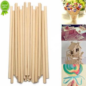 50Pcs Round Wooden Lollipop Lolly Sticks Cake Dowel Educational Toys Premium Durabl Building Model Woodworking Craft DIY Tools