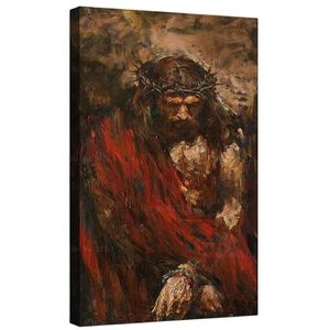 Number Abstract Christ Oil Painting Catholic Image Sacred Heart Of Jesus Poster Pictures Vintage Christian Religion Home Decor