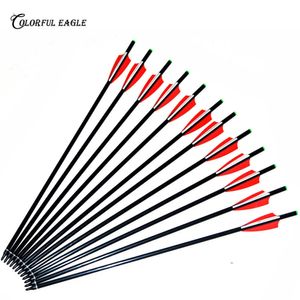 Bow Arrow 13/17/20 Inches *6/12/24/30 pcs fiberglass hunting arrow Bolts 3" TPU Vane Nock shoot beast archery bow outdoorHKD230626