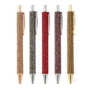 Bollpoint Penns Luxury Pen for Writing Press Dractable Girl Student Lärare Stationera Wholesale Crystal Ball Point 230626