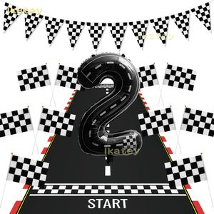 Novelty Games Black Number 2 Balloon Racing Party Supplies 2nd Birthday Kit Two Fast Party Favors Decor 6.5ft Long Racetrack Floor Running Mat 230625