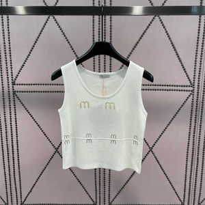 Summer Designers T-shirt Womens Knitted Shirt Sleeveless Alphabet Print Design 2 Color Black White Fashion Leisure Outdoor Sports Women Clothes 55