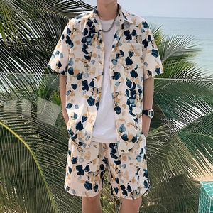 Men's Tracksuits Summer Mens Sets Tracksuit Short Sleeve Shirt Set Hawaiian Style Casual Shirt Shorts Two Piece Set Male Sportwears 230625