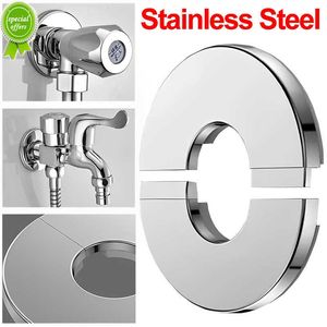 New Stainless Steel Round Faucet Decorative Cover Kitchen Bathroom Self-Adhesive Faucet Shower Water Pipe Chrome Finish Wall Covers