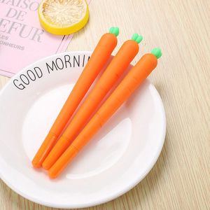 0.5mm Creative Simulation Carrot Gel Pen Cute Student Silicone Material Scrub School Office Signature