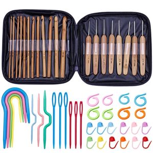 Other Arts and Crafts LMDZ 20pcs Bamboo Crochet Hooks Set Knitting Needles Weave Tools Yarn Accessories for Tool 230625