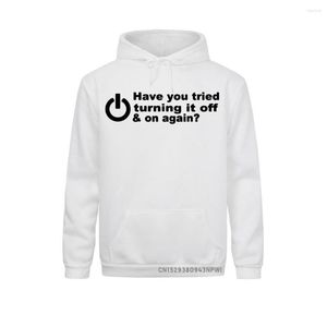 Men's Hoodies Have You Tried Turning It Off And On Again Hoodie Funny Birthday Present Man Dad Father Geek Nerd Programmer Hacker Sweatshirt