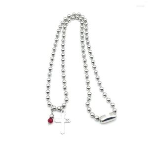 Chains 6mm Fashion High Quality Light Luxury Stainless Steel Cross Pendant Necklace Chain Simple Key 50 Jewelry For Women Men Gifts