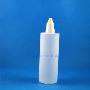 120 ML 100PCS/Lot Plastic Dropper Bottles Tamper Proof Thief Safe Squeezable E cig Juice with fat nipple Oretp