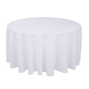 Toalha de mesa A cena do banquete de casamento el cor pura pano de poliéster em relevo liso circular _Jes189 230626