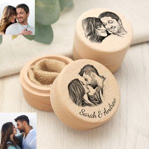 Other Event Party Supplies Personalized Custom Wedding Ring Box Wood Double Ring Box Engagement Proposal Ring Holder Proposal Wedding Decor Wood Engraved 230625