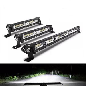 LED-arbetsljus 20 tum 180W Ultra-tunn enstaka rad LED-ljusfält som är lämplig för terrängbil SUV-lastbilar Tractor Fog Lights 12V/24V Spot Flood Light Bar Waterproof