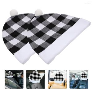 Car Seat Covers 2 Pcs Plaid Headrest Decor Xmas Interior Cars Trim