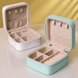 Makeup Brushes Portable Zipper Jewelry Case Travel Outdoor Ring Necklace Earrings Storage Box