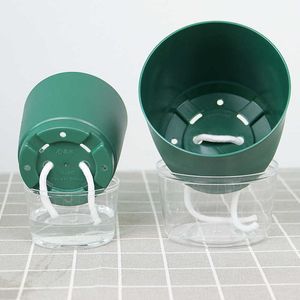 Vasi per fioriere Vasi per fioriere autoirriganti Mini vaso rotondo per piante grasse Giardino domestico per interni Vaso di fiori pigro Scrivania Arredamento per ufficio Giardino