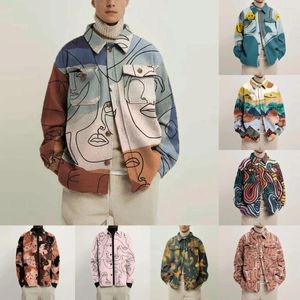 Мужские куртки Mens Jacket Fashion Print Middle и Young Women's