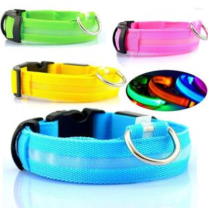 Dog Collars 1Pcs LED Cat Pet Collar Flashing Luminous Adjustable Night Safety Light Up Nylon Tag Leash