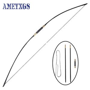 Bow Arrow 1pc Archery 25-50lbs Straight Pull Recurve Bow Longbow Portable Super Convenient Use Length 170cm For Hunting Accessories ShootHKD230626