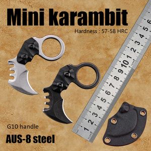 Kamp Avcılık Bıçakları AUS-8 Çelik G10Handle Cs Go Bıçakları Survival Kamp Yardımcı Taktik Sabit Bıçak Mini Karambit Bıçağı EDCHKD230626