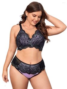 Underwear Women's Plus Size Lace Underwire Lingerie Set Without Liner J6u0#Women's