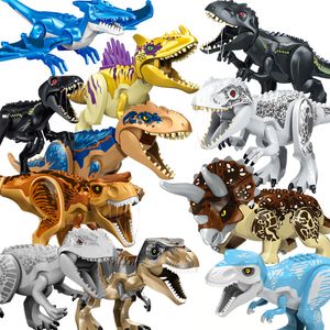 48 TYPER Big Size Jurassic World Park Dinosaurs Figurer Bricks Montering av byggstenar leksaker Tyrannosaurus Rex för barn gåva