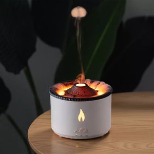 Other Home Garden Volcano Air Humidifier Flame Lamp Aromatherapy Diffuser Machine Office Home Desktop Electric Humidifiers for Home Essential Oils 230625