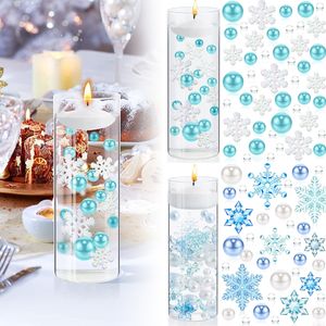 Vasos de enchimento de vaso de Natal acrílico durável pérolas flutuantes para contas de géis de água pérola criativa floco de neve tabela 230625