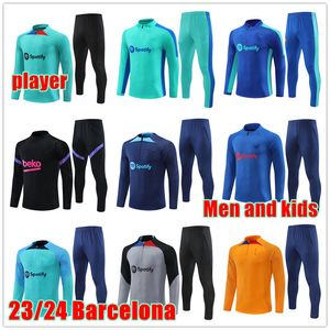 Barcelona-Trainingsanzug 2023 2024 neue Camisetas de Soccer-Trikots Herren- und Kinder-Trainingsanzug-Set FERRAN PEDRI 23 24 Half Zip Barcelona Barca-Trainingsanzug-Outfit-Überleben