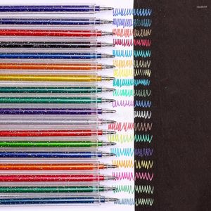 Conjunto de caneta de escrita de cores úteis Secagem rápida Desenho de saída de tinta uniforme Escola Office Bling Glitter Colored Nite Writer