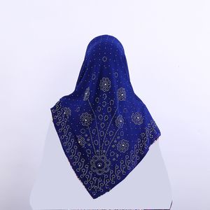 Hijabs 105*105cm Platz Hijab Chiffon Schals Strass Headwrap Für Muslimische Frauen Mode Kopftücher Ramadan Schleier Islam Kleidung 230626