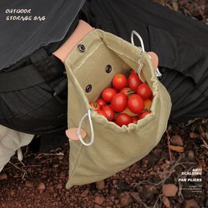 Сумка для сбора урожая на открытом воздухе, кожаная сумка Bushcraft для сбора урожая овощей, сада, сбора фруктов, поясные инструменты для хранения, подвесная сумка для кемпинга