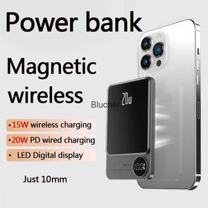 Cell Phone Power Banks Free Shipping New 20W 10000mAh Macsafe Powerbank Magnetic Power Bank Wireless Charger For iPhone 14131211 With Phone Case C230626