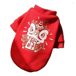 Dog Apparel Chinese Year Costume Hoodie Cat Puppy Winter Clothes Coat Outfit Garment Spring Festival Pet Clothing