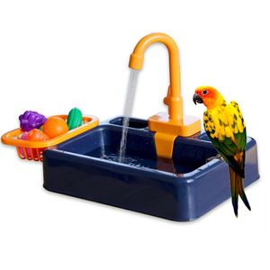 Teile Papagei Perch Dusche Haustier Vogelbad Käfig Badbad Bad Basin Papageische Dusche Elektrische Küchenspüle mit simuliertem Waschbecken