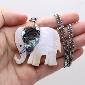 Pendant Necklaces Natural Mother Of Pearl Shell Necklace Bohemia Cute Elephant Good Quality For Women Jewelry Reiki Heal Gifts