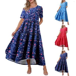 Vestidos casuais calças curtas de inverno para mulheres soltos boêmios florais com bolsos curtos femininos longos