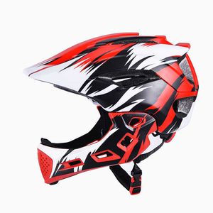 Cycling Helmets Children Kids Red Full Face Off-road Bicyc Helmet Balance car Sports Safety protection bike Helmet MTB Downhill Scooter helmet HKD230626