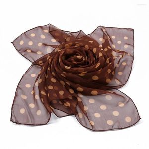 Cachecóis Feminino Moda Simples Polka Dot Georgette Hijab Cachecol Feminino Estampado Véu Xaile Foulard Muçulmano Envoltório Faixa de Cabeça Snood