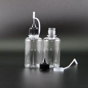 Lot 100PCS 30ML PET Dropper bottle Metal Needle Tip Needle Cap Plastic dropper bottles Vapor E cig Juice Eosmo