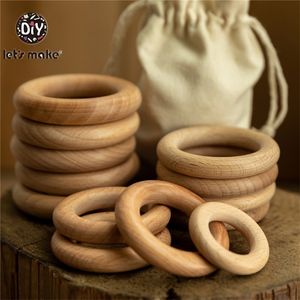 Baby Teethers Toys Let's Make 50pcs Wooden Rings DIY Customize 98/70/55/40mm Smooth Surface Natural Maple Wood Rodent Baby Teething Bpa Free 230625