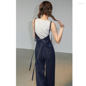 Women's Jeans Women's Fashion 2023 Blue Denim Jumpsuits Women Solid Basic Overalls BF Chic College High Street Office Lady Elegant Long