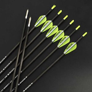 Bow Arrow 6-12pc ID 3.2mm Carbon Arrow Spine 350 400 500 550 600 650 700 750 800 850 900 1000 Archery for Compound Bow ShootingHKD230626